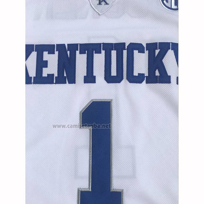 Camiseta NCAA Kentucky Wildcat Devin Booker 2025 Blanco